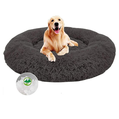 Flauschiges Hundebett Orthopädisch für Große Hunde Schwarz 100cm