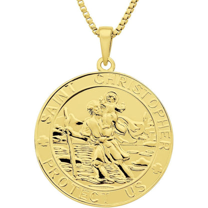 Heiliger Christophorus Kette 925 Sterling Silber vergoldet