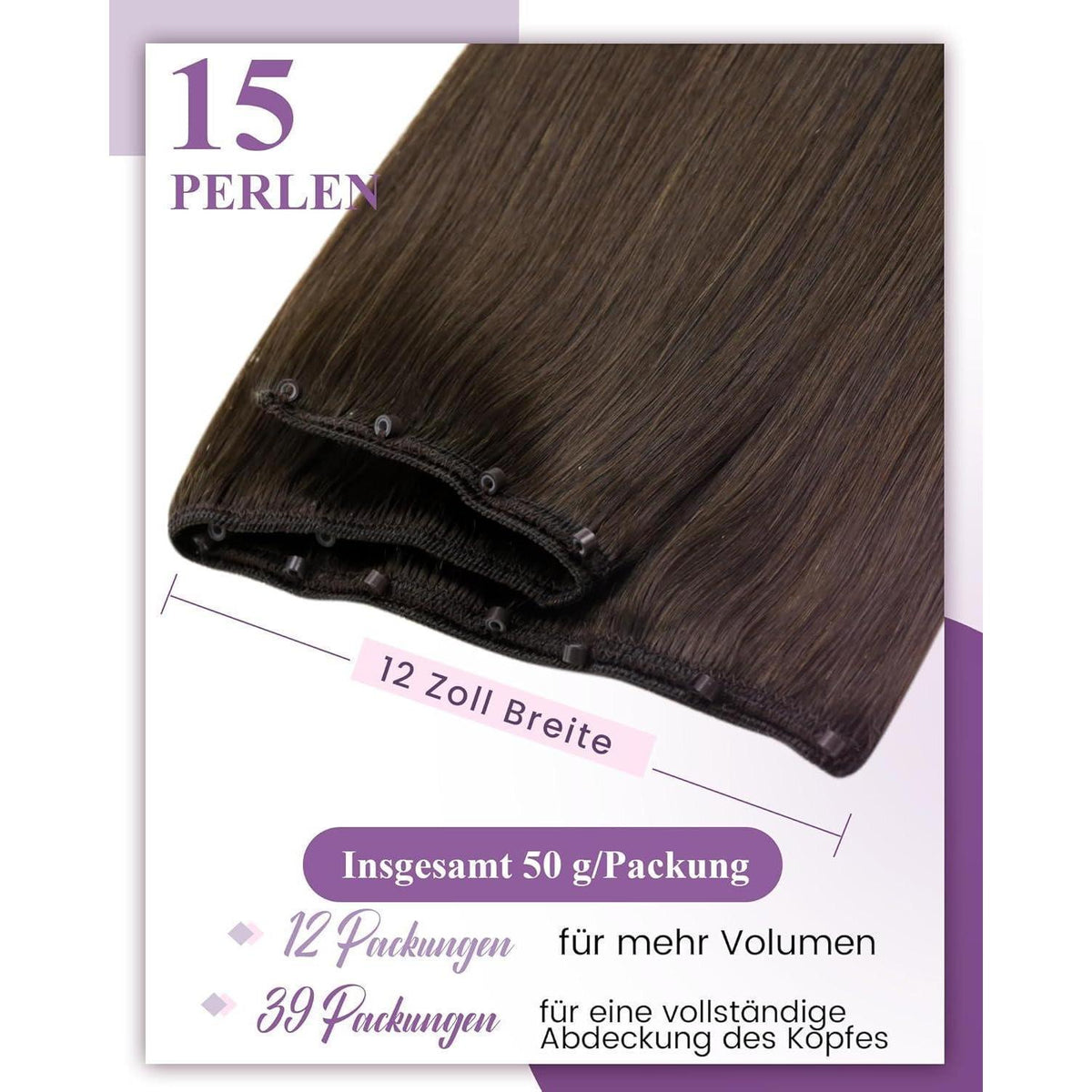 Braune Echthaar Micro Weft Haarverlängerung Remy 12 Zoll #4