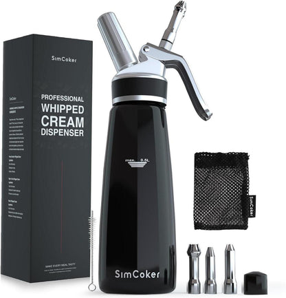 Professioneller Sahnespender Aluminium 500ml - Edelstahldüsen