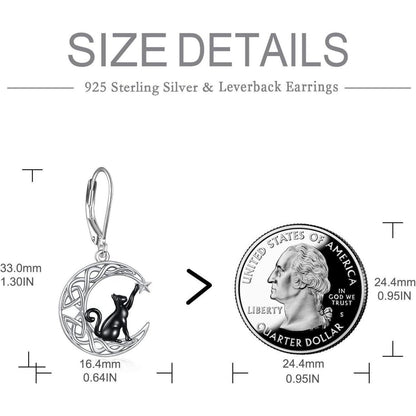 Keltische Mond Ohrringe aus Sterling Silber für Damen