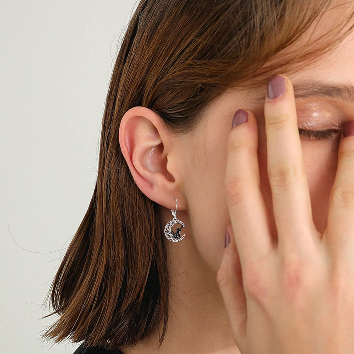 Keltische Mond Ohrringe aus Sterling Silber für Damen