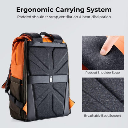 Kamerarucksack 20L mit Laptopfach & Regenschutz – Orange