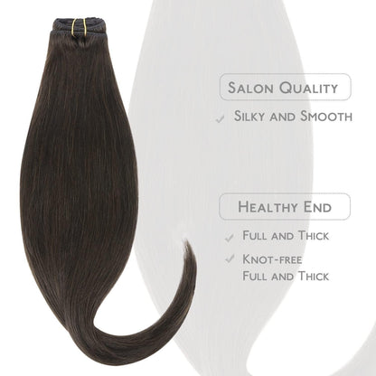 Echthaar Clip-in Extensions Dunkelbraun 55cm - 85g