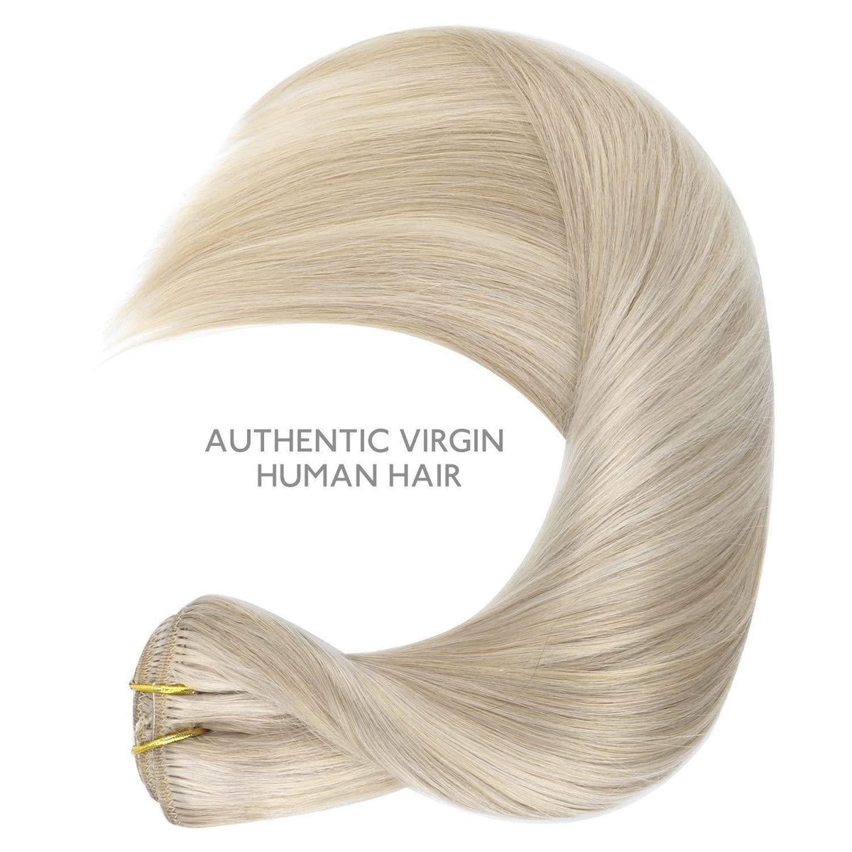 Echthaar Clip-in Extensions Aschblond Highlights Platinblond 45cm