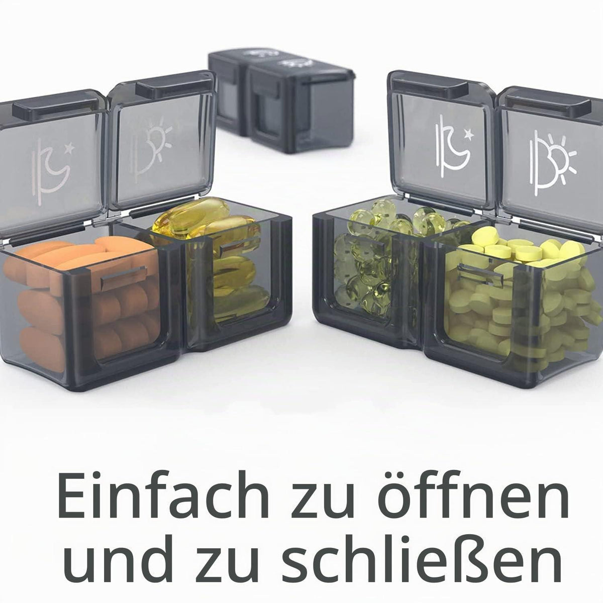 Tablettenbox 31 Tage – Pillendose mit 2 Fächern pro Tag