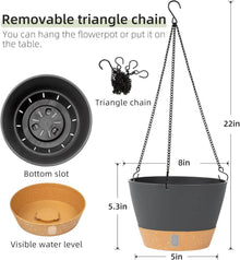 Hängende Pflanzgefäße Set 20.3cm Indoor Outdoor Grau