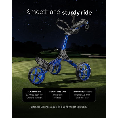 Kompakter 3-Rad Golfwagen, leicht zusammenklappbar, Blau
