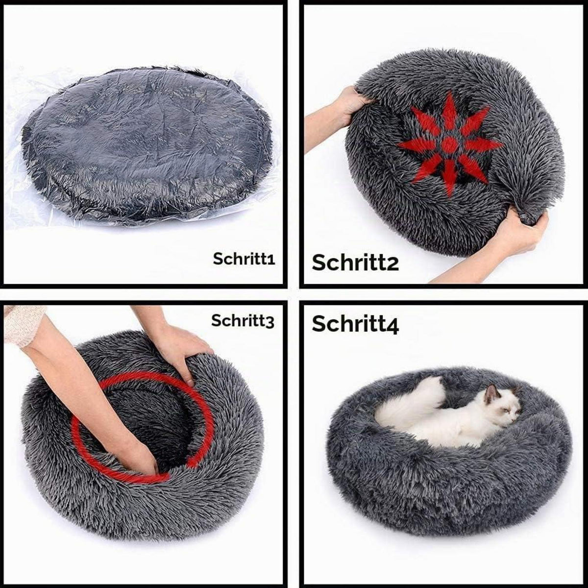 Flauschiges Hundebett Orthopädisch Braun Ø 120cm