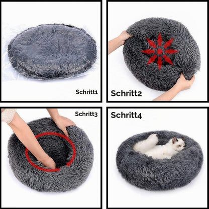 Flauschiges Hundebett Orthopädisch Braun Ø 120cm