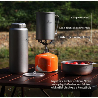 Titan Trinkflasche & Becher Set Outdoor Camping 1050ml