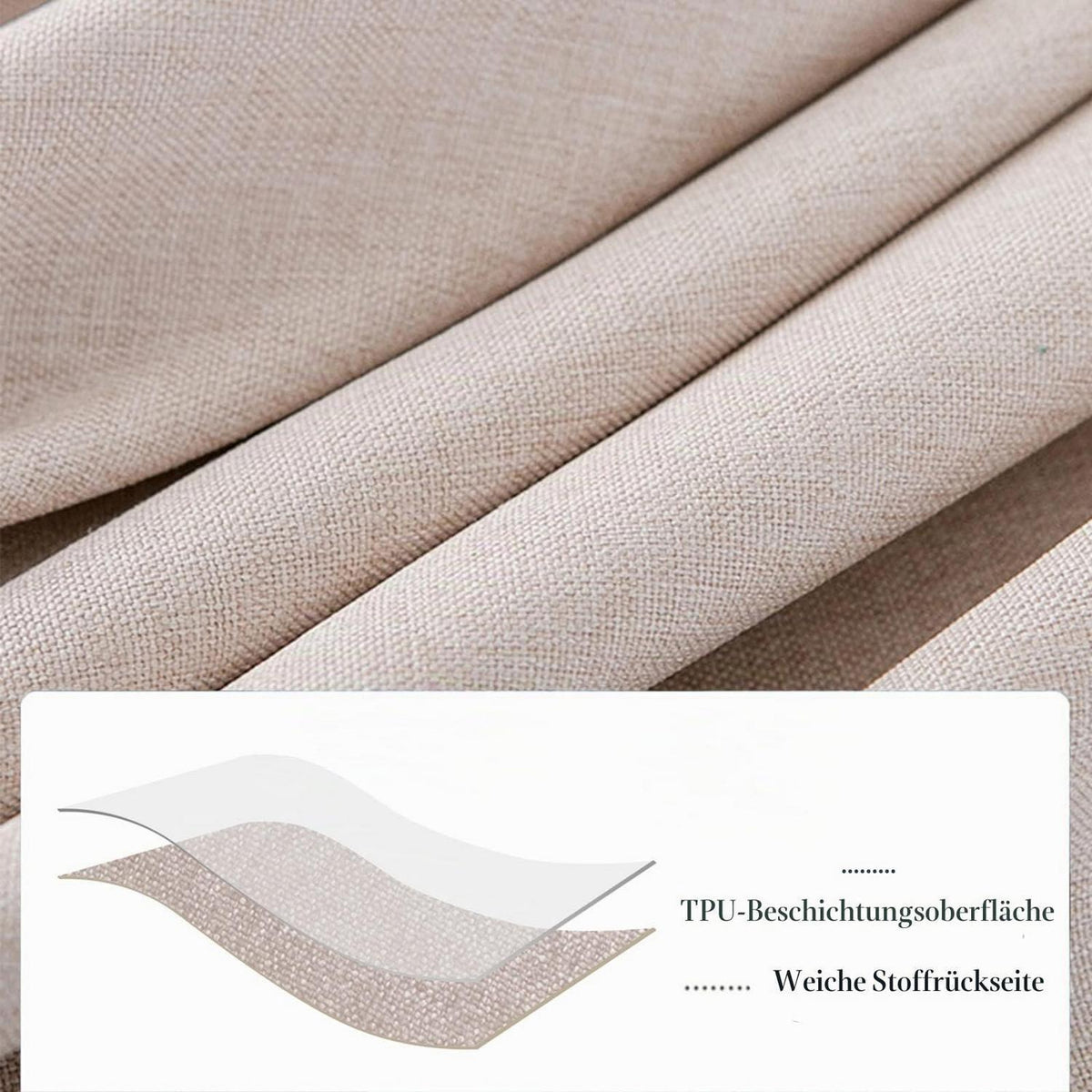 Runde wasserdichte Tischdecke 160cm – Beige, Fleckresistent & Abwaschbar