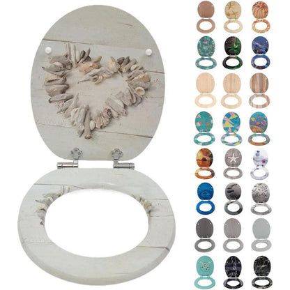 WC-Sitz mit Absenkautomatik, MDF, Stone Hear, antibakteriell