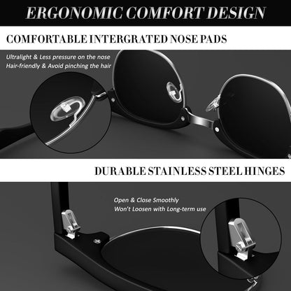 Polarisierte Retro-Sonnenbrille Halbrahmen UV400 für Reisen & Angeln