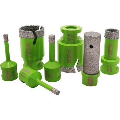 Diamantbohrkronen Set 6-40mm mit Fasenfräser für Fliesen & Stein