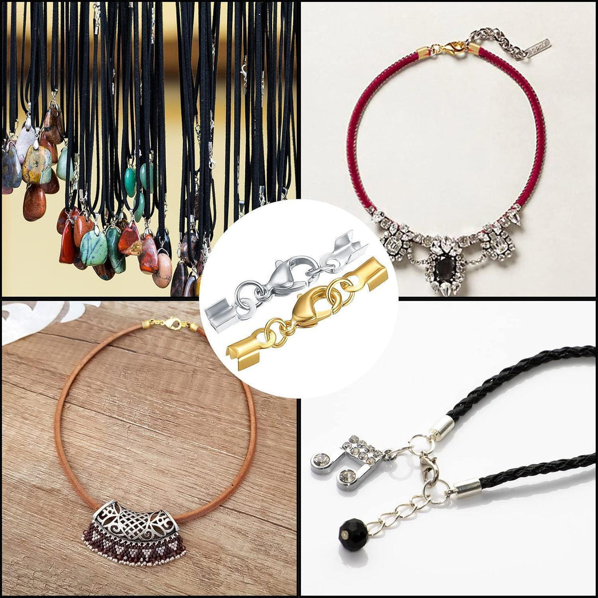 20 Karabinerverschlüsse für Schmuckherstellung - Silber & Gold