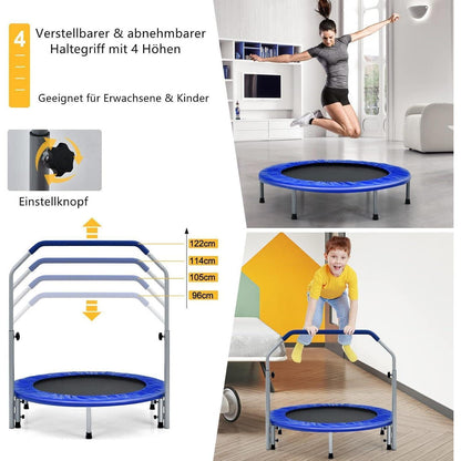 Klappbares Fitness Trampolin Ø101 cm mit Haltegriff & Tragetasche
