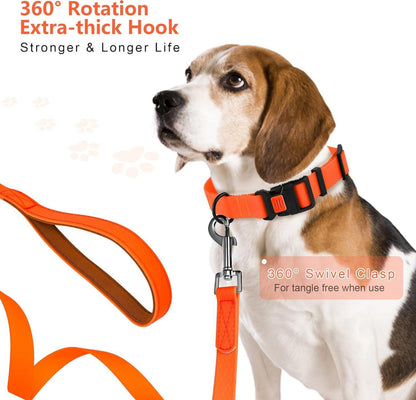 IOKHEIRA Trainingsleine Hunde 5m Orange wasserdichte Hundeleine Gepolsterter Griff