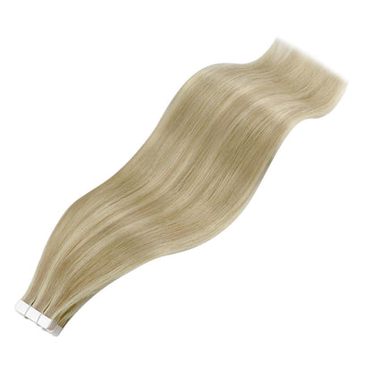Echthaar Tape Extensions Blond 45cm - Remy Haarverlängerung