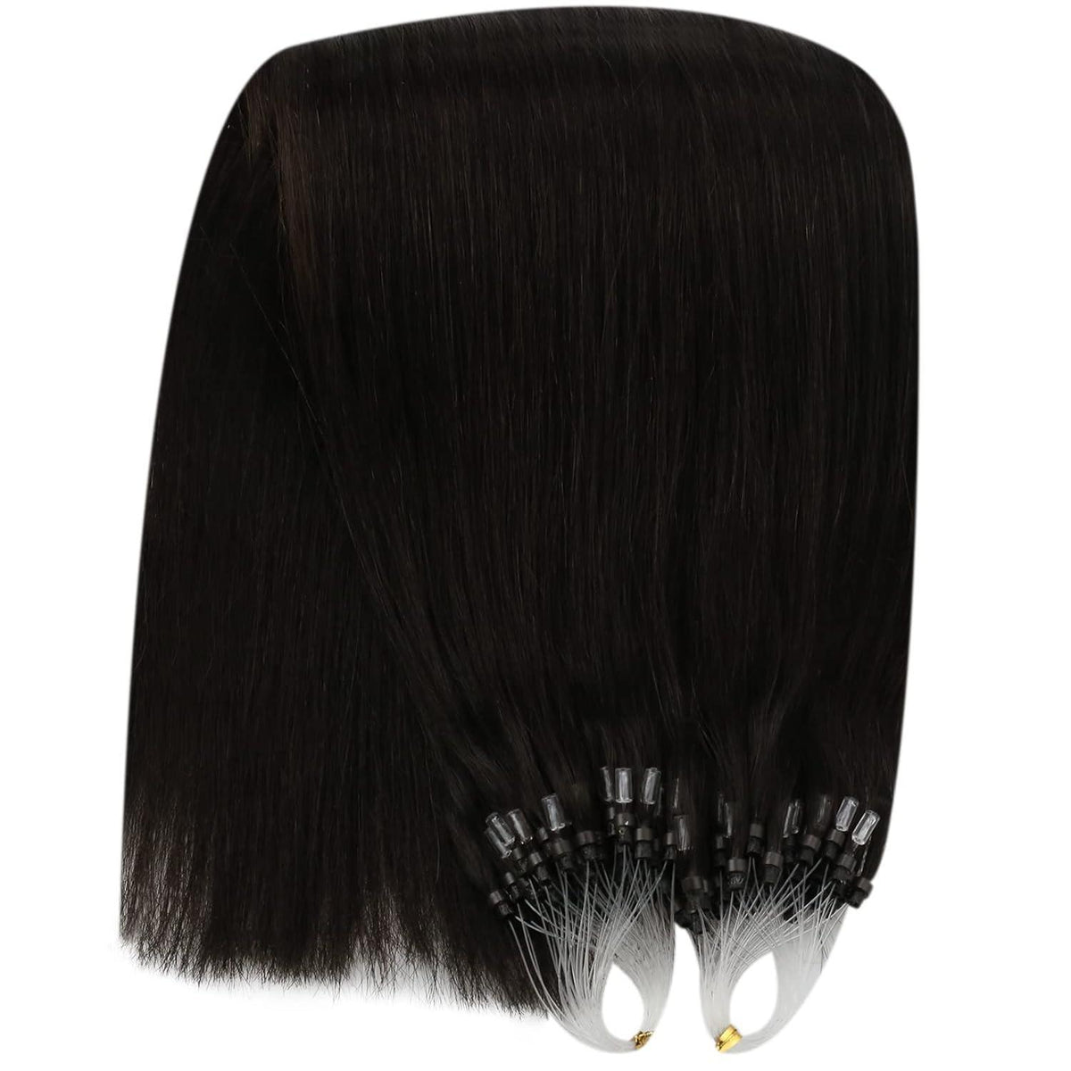 Echthaar Haarverlängerung Braun 50cm – Micro Ring Extensions