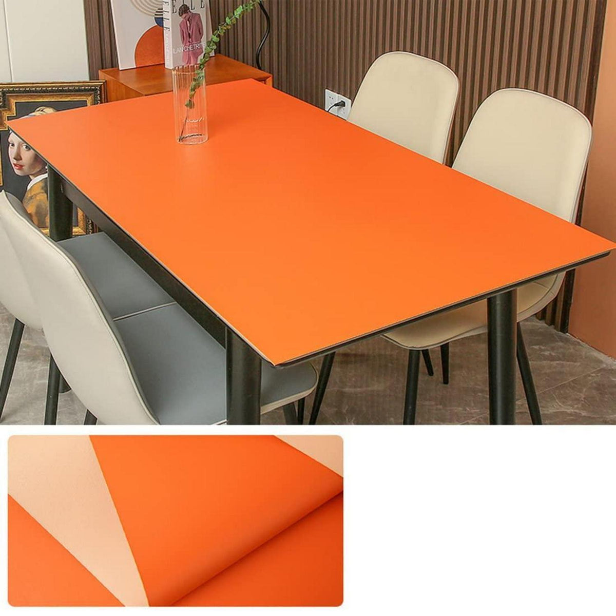 PU Tischdecke Wasserdicht Apricot+Orange 90x160 cm