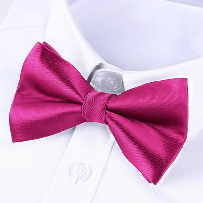 Fliegen-Set mit Einstecktuch für Herren, vorgebunden, fuchsia