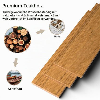 Teakholz Duschmatte rutschfest 80x50cm – Badematte für Badezimmer & Sauna