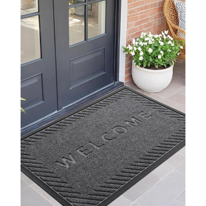 Fußmatte Outdoor rutschfest 90x150 cm Schwarz-Grau