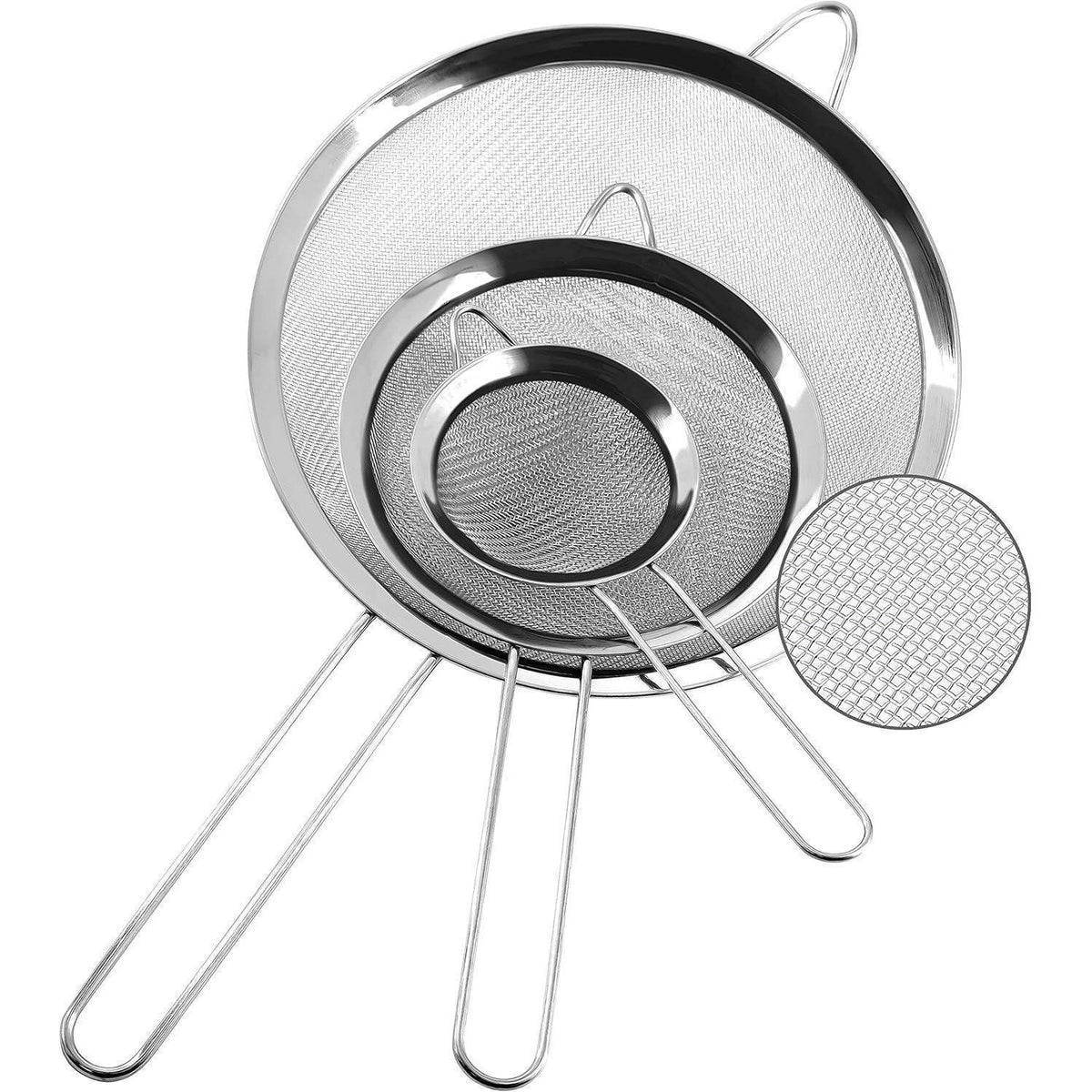 Edelstahl Sieb Set – Feinmaschig zum Backen & Kochen (3 Größen)