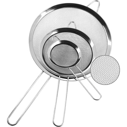 Edelstahl Sieb Set – Feinmaschig zum Backen & Kochen (3 Größen)