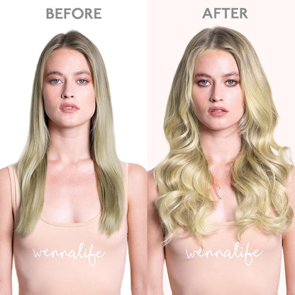 Echthaar Clip-Ins Aschblond bis Platinblond 60cm