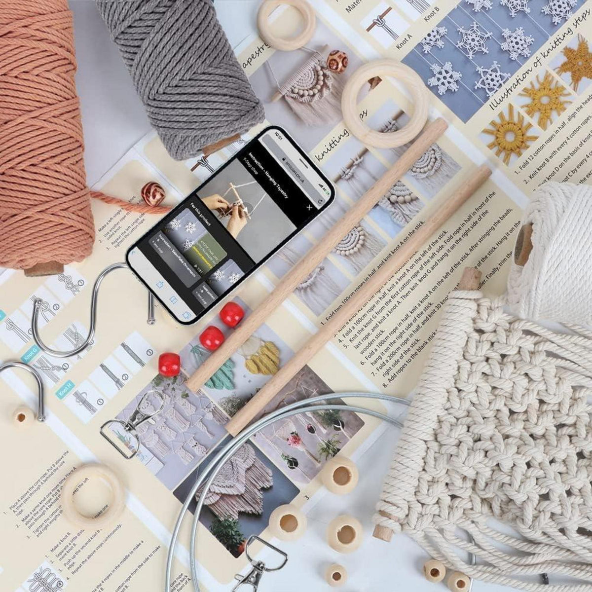 Makramee Set DIY für Anfänger – Wandbehang & Pflanzenaufhänger