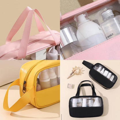 Kosmetiktasche Transparent PVC 3er Set Wasserdicht Weiß