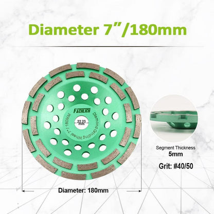 Diamant Schleiftopf 180mm Doppelreihe für Beton & Stein
