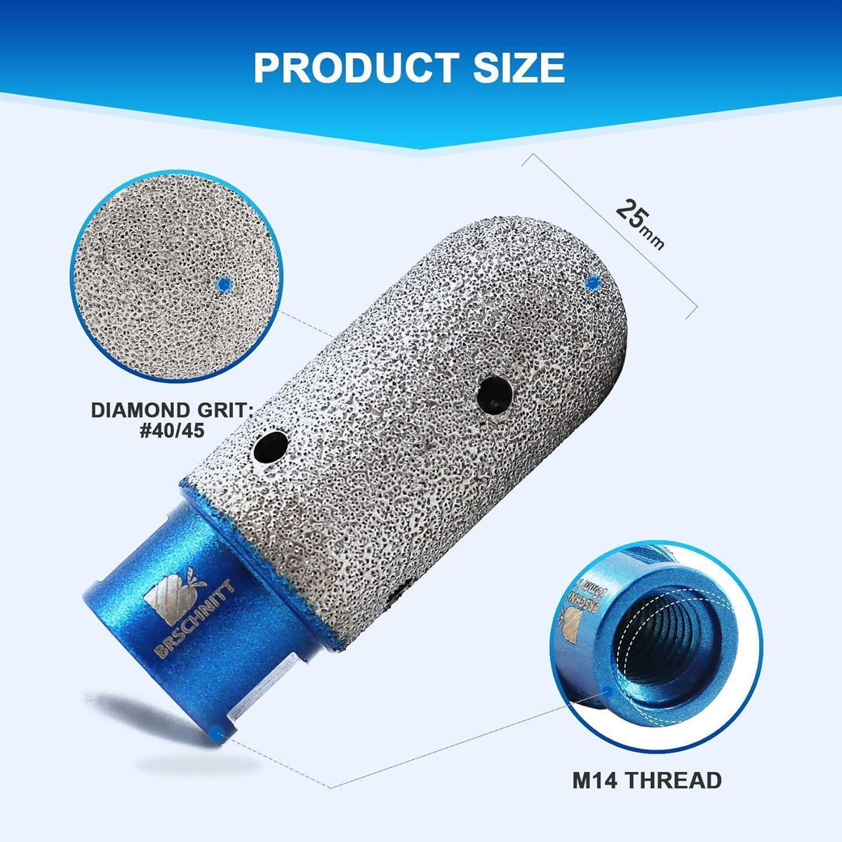 Diamant Fingerfräser 25mm M14 für Winkelschleifer