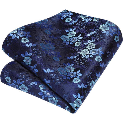 Herren Krawatten-Set Paisley mit Einstecktuch und Manschettenknöpfen