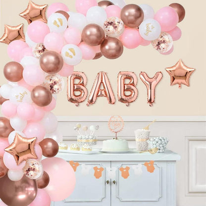 Babyparty Deko Mädchen Babyshower Party Ballons Schärpe Set