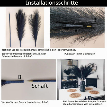 Künstliches Pampasgras 7er Set, 100cm Deko Blumen Hochzeit
