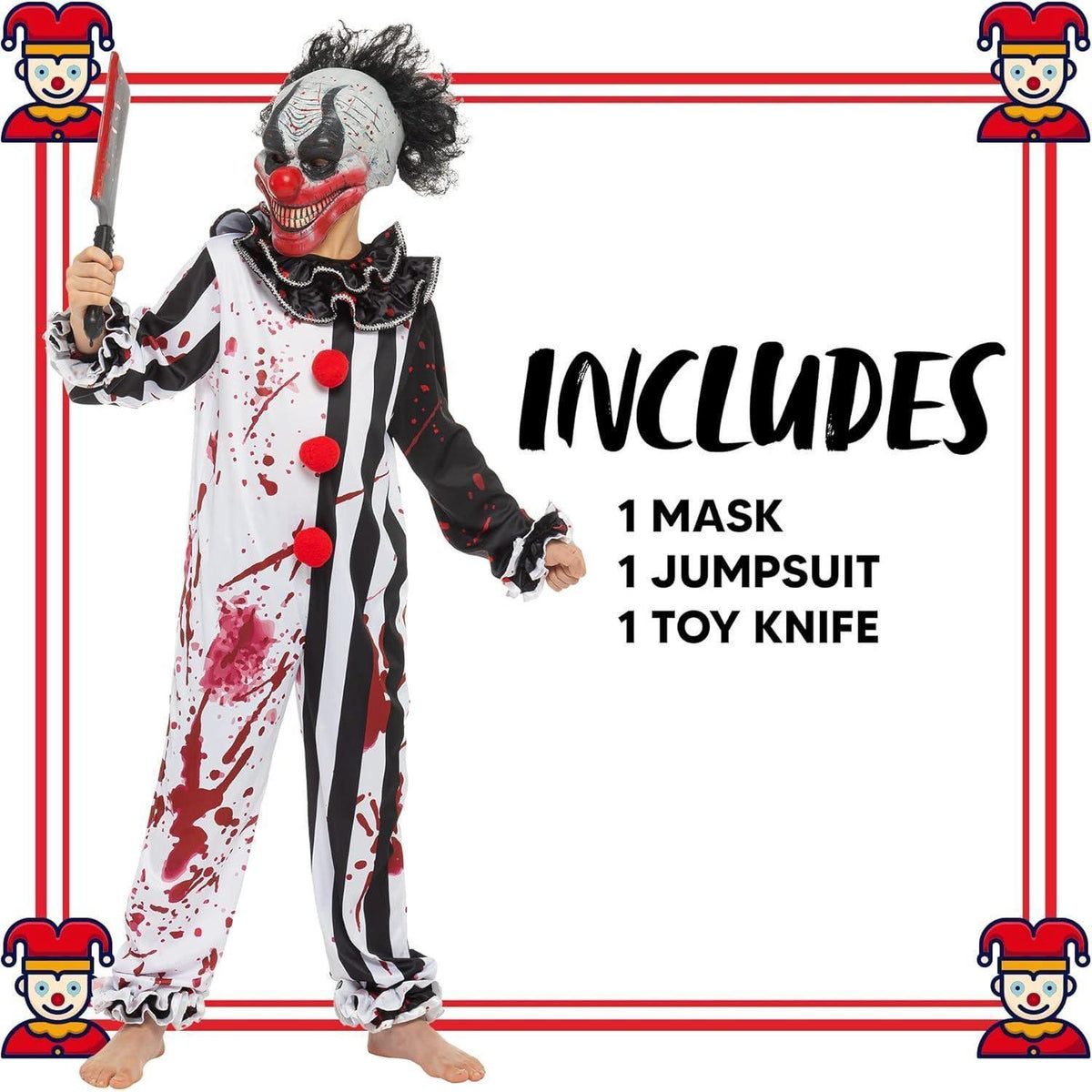 Jungen Killer Clown Kostüm mit Maske für Halloween