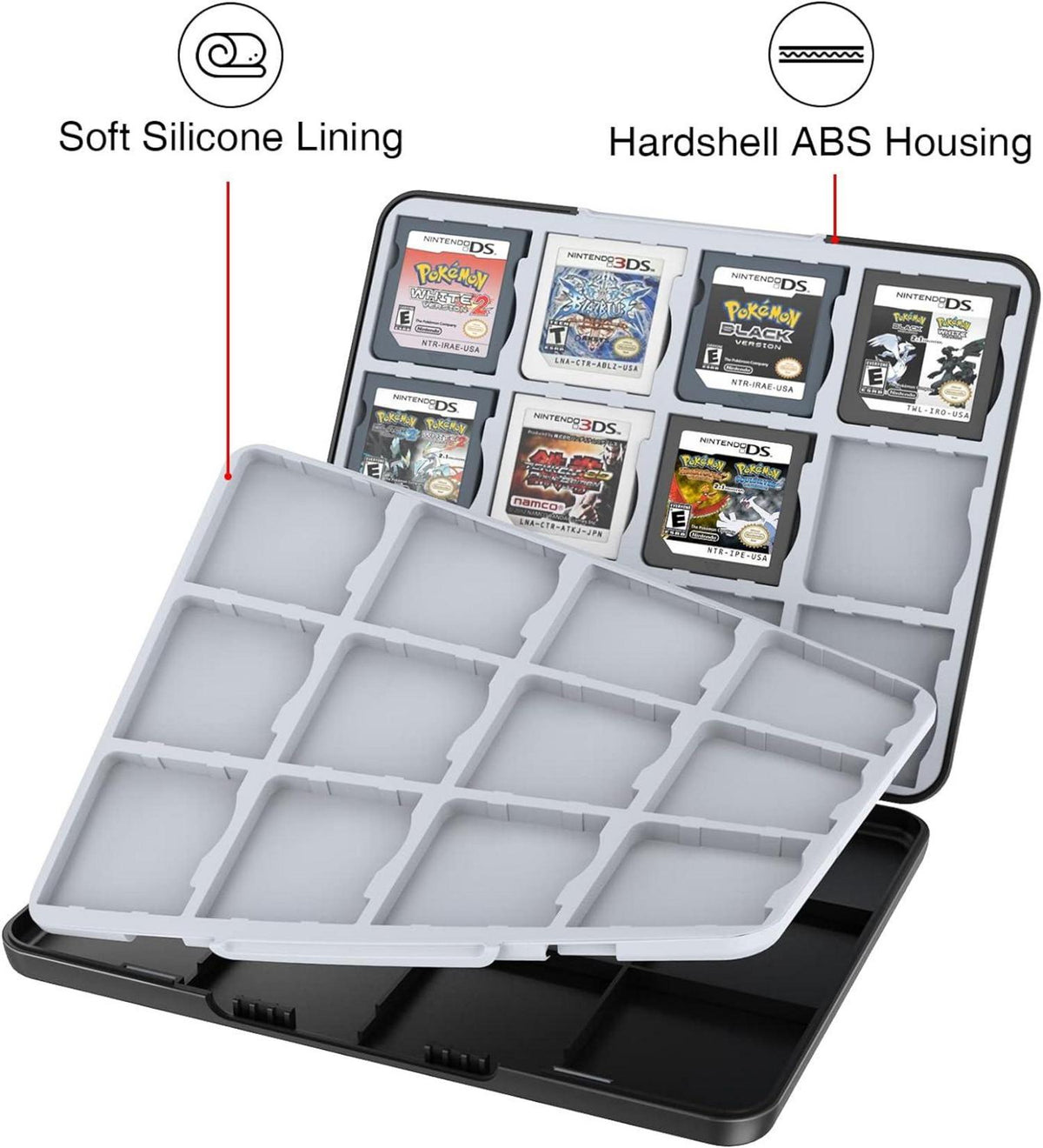 HEIYING Game Card Aufbewahrungstasche für Nintendo DS 2DS 3DS 24 Spielkarten-Halter