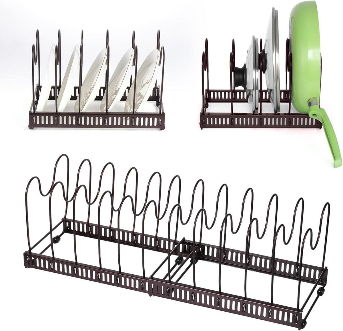 Pfannen- und Deckel-Organizer für die Küchenschrank-Organisation