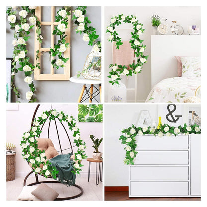Künstliche Rosen Girlande 4er Set – 9.8m Hochzeit & Party Deko