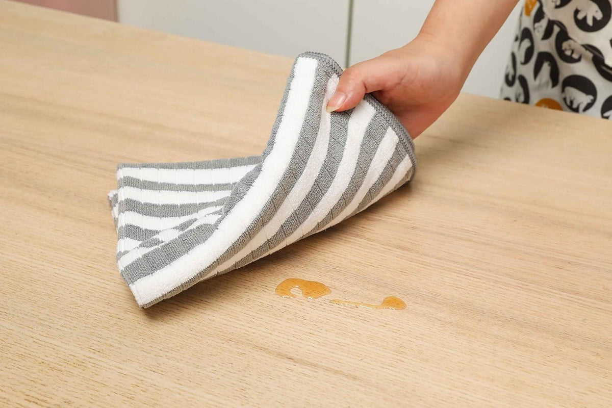 8er-Set Microfaser Geschirrtücher 65x45 cm Grau super saugfähig