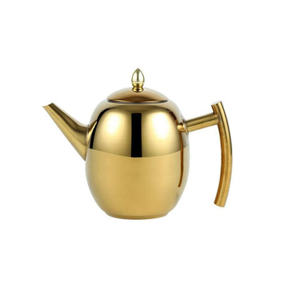 Edelstahl Teekanne 1L mit Filter – Tropffreie Kaffeekanne