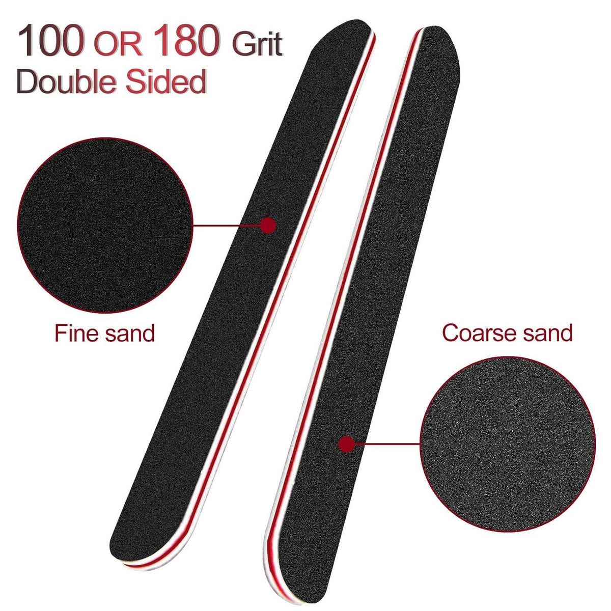 6er Set Nagelfeilen 100/180 Körnung für Gelnägel