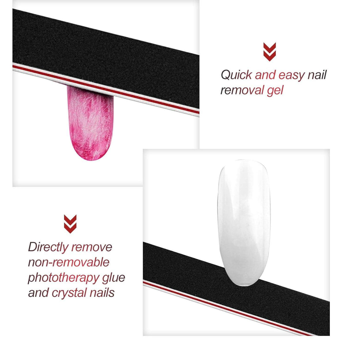 6er Set Nagelfeile 100/180 Körnung für Gelnägel - Doppelseitige Profi