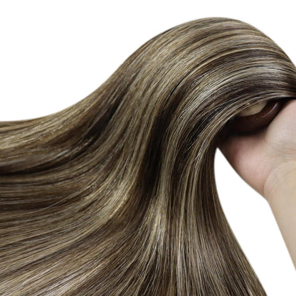 Echthaar Microring Extensions Braun 60 cm – Remy Glatt
