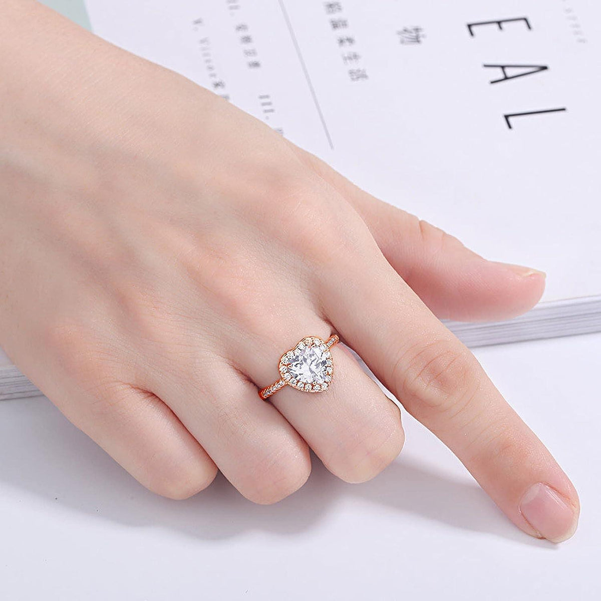 Verstellbarer Damenring 925 Sterling Silber mit Zirkonia in Roségold