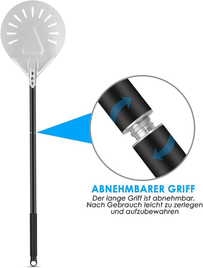 Pizzaschaufel für Pizzaofen im Freien 20 cm, abnehmbarer Griff