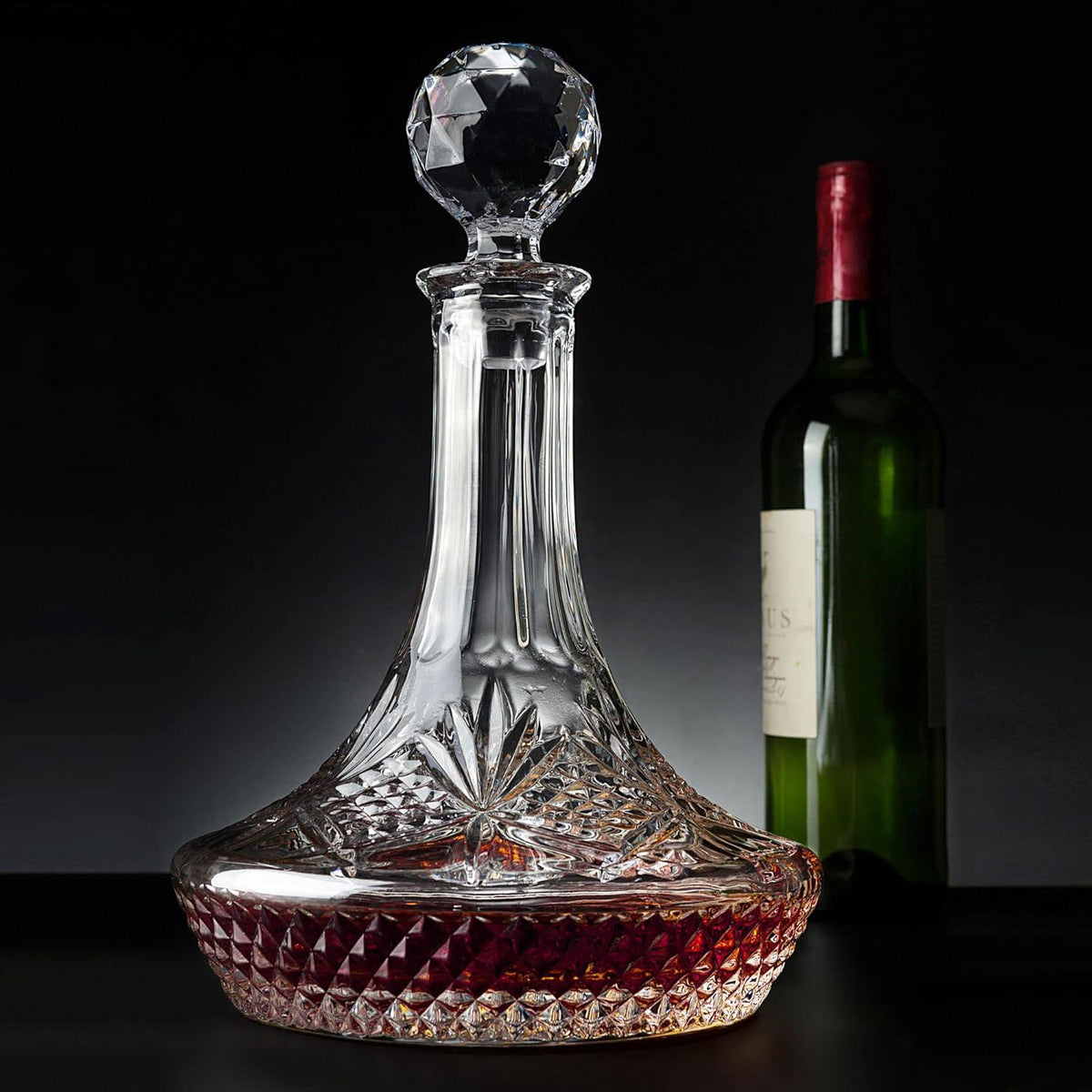 KANARS Kristall Weindekanter, Bleifrei, Rotwein Karaffe, Whisky Bourbon, 1250 ml
